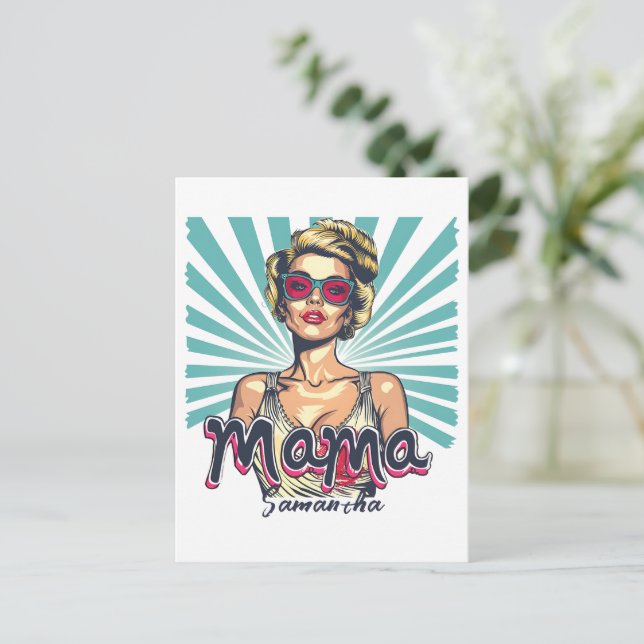 Personlig Retro Mamma artikel 7 Vykort (Stående Fram)
