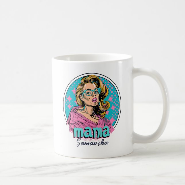 Personlig Retro Mamma artikel 8 Kaffemugg (Höger)