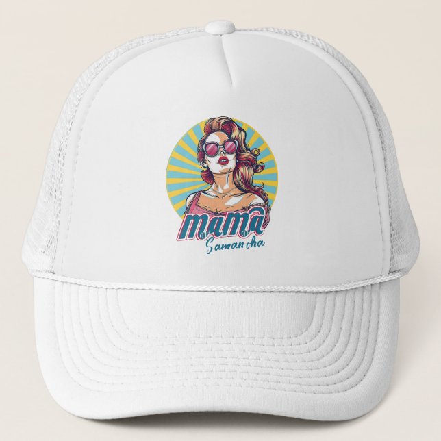 Personlig Retro Mamma artikel 9 Keps (Framsida)