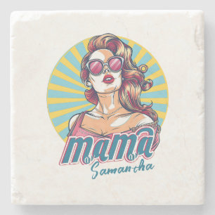 Personlig Retro Mamma artikel 9 Stenunderlägg