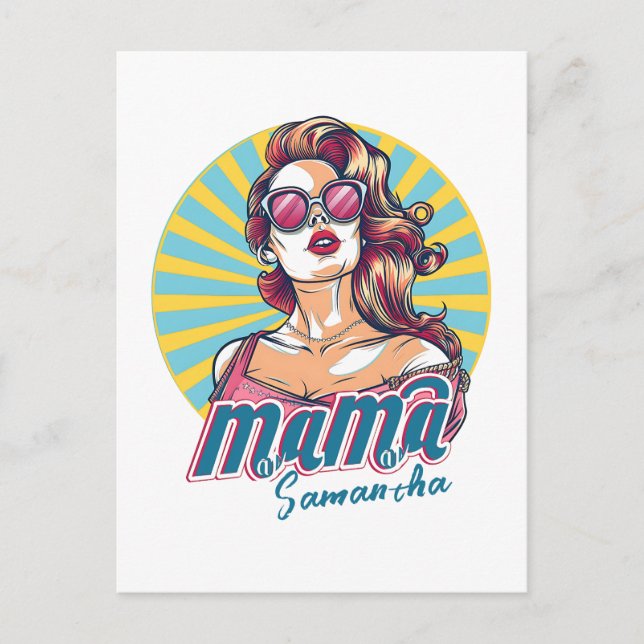 Personlig Retro Mamma artikel 9 Vykort (Framsida)