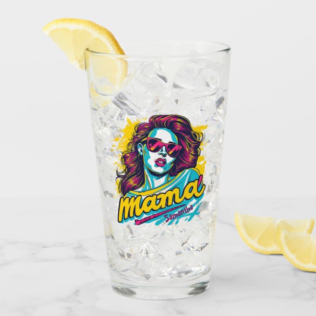 Personlig Retro-Mamma-papp Art (12) Glas (Framsida Ice)