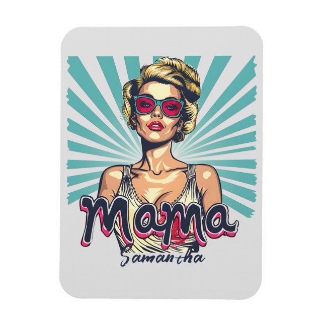 Personlig Retro Mamma, popup Art (7) Magnet (Vertikal)