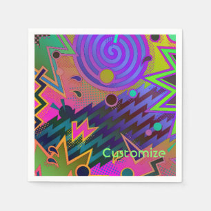 Personlig Retro Mania 80:s Abstrakt Napkins Pappersservett