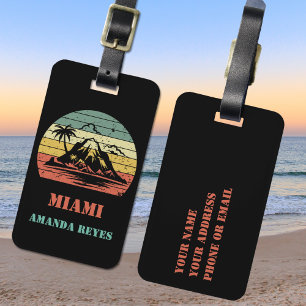 Personlig Retro Miami Bagagebricka