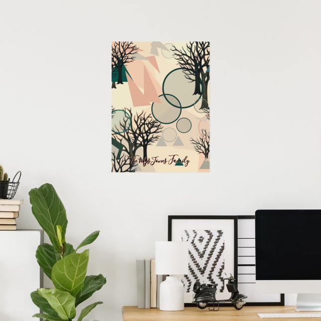 Personlig Retro Minimalistisk Grenar och former Poster (Hemmakontoret)