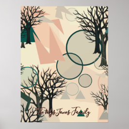 Personlig Retro Minimalistisk Grenar och former Poster