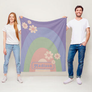 Personlig Retro Modern Båge Pastell Tusenskönor Fleecefilt
