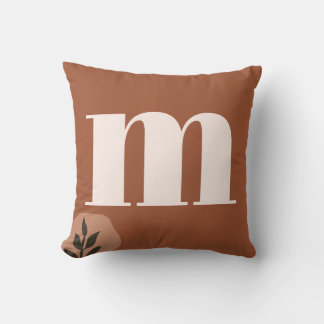 Personlig Retro Monogram med Terracotta Boho Kudde