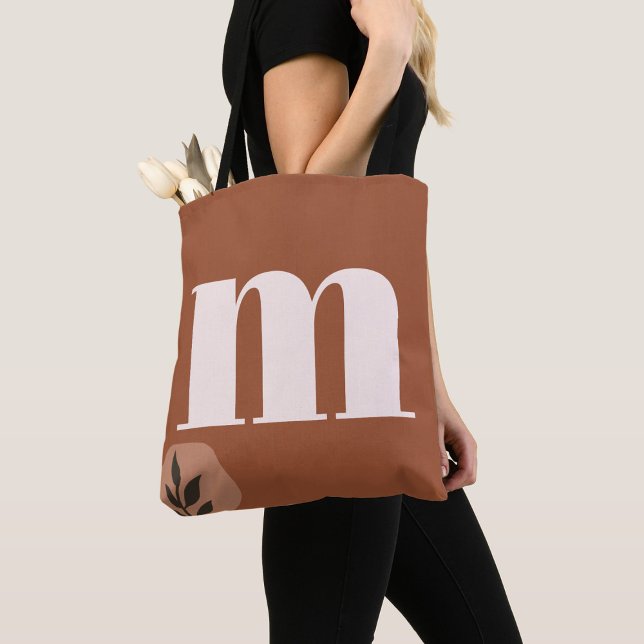 Personlig Retro Monogram med Terracotta Boho Tygkasse (Skapare uppladdad)
