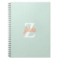 Personlig Retro Monogram Seafoam Grönt Orange