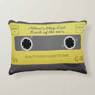 Personlig Retro Music Tape Add Text Novelty Prydnadskudde