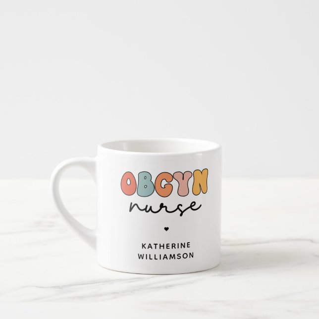 Personlig Retro OBGYN-sjuksköterska Espressomugg (Vänster)