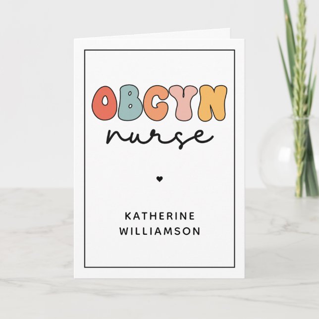 Personlig Retro OBGYN sjuksköterska Kort (Framsida)