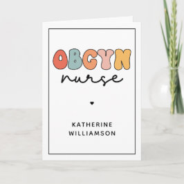 Personlig Retro OBGYN sjuksköterska Kort