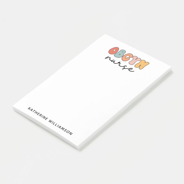 Personlig Retro OBGYN sjuksköterska Post-it Block (Vinklad)