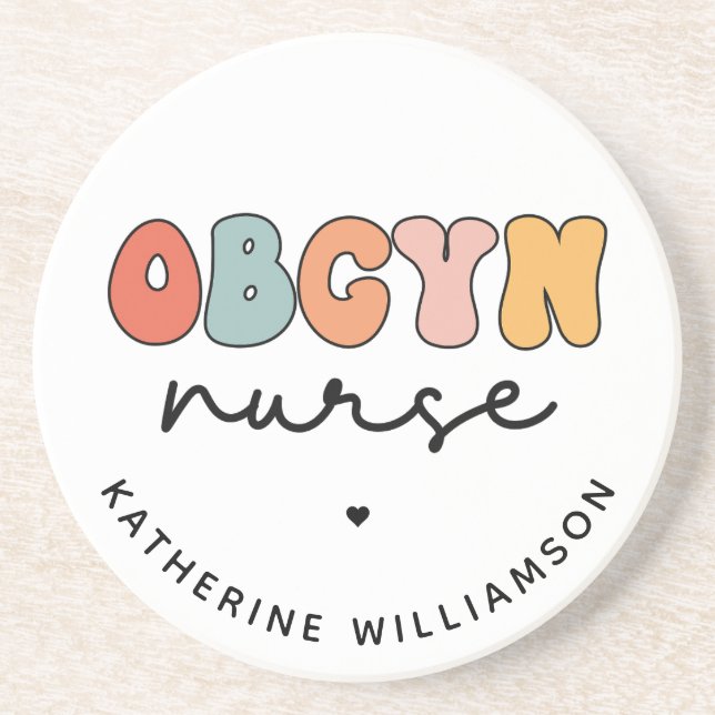 Personlig Retro OBGYN sjuksköterska Underlägg (Framsidan)
