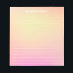 Personlig Retro Pastel Peach Rosa Gradient Anteckningsblock<br><div class="desc">Anteckningsblocket Retro Pastel Peach Rosa Gradient (återställ)</div>