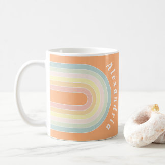 Personlig Retro Pastel Rainbow Kaffemugg