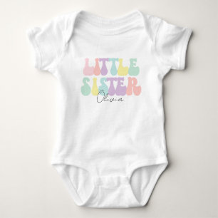 Personlig Retro Pastell Lillasyster Anpassad  T Shirt