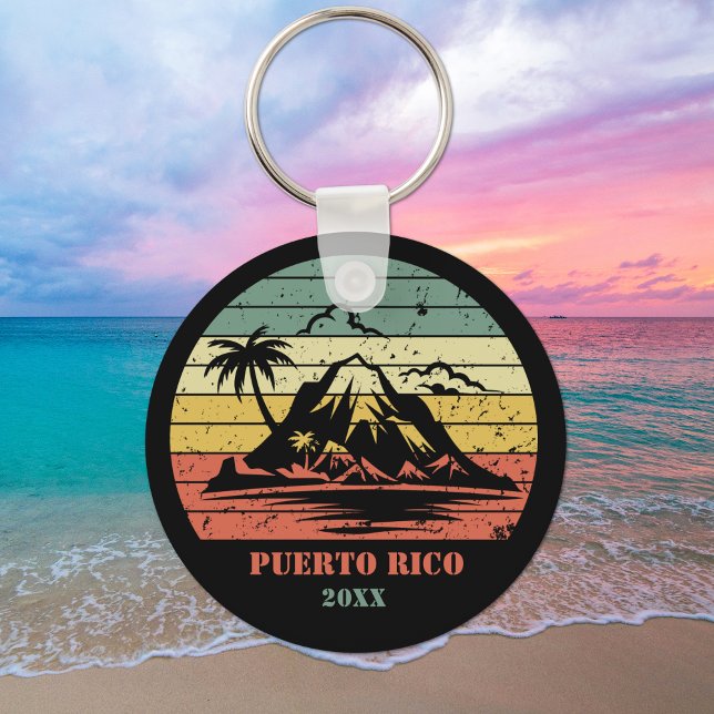 Personlig Retro Puerto Rico Nyckelring (Skapare uppladdad)