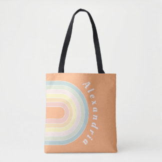 Personlig Retro Rainbow Pastel Tygkasse