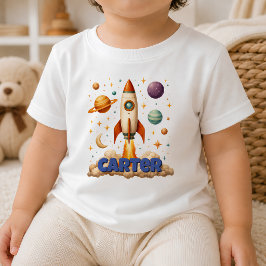 Personlig Retro Raket Småbarn T Shirt