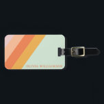 Personlig Retro Rand Mint Peach Pastel Bagagebricka<br><div class="desc">Personlig Retro Rand Mint Peach Pastel Luggage Tag</div>