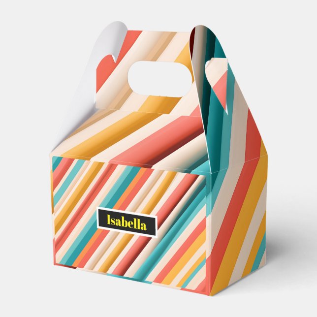 Personlig Retro Randig Förmånslåda | Färgrik  Presentaskar (Framsidan Sidan)