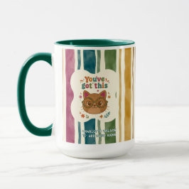 Personlig Retro Randig Orange Katt Mugg