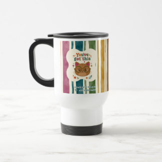 Personlig Retro Randig Orange Katt Mugg