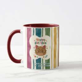 Personlig Retro Randig Orange Katt Mugg