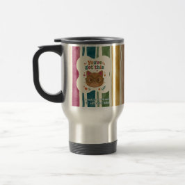 Personlig Retro Randig Orange Katt Mugg