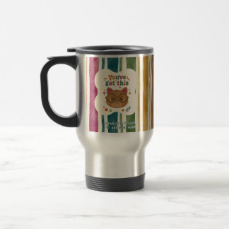 Personlig Retro Randig Orange Katt Mugg