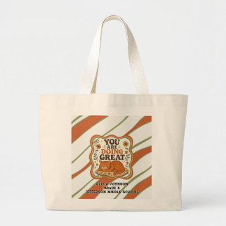 Personlig Retro Randig Orange Katt Tillbaka Till S Jumbo Tygkasse