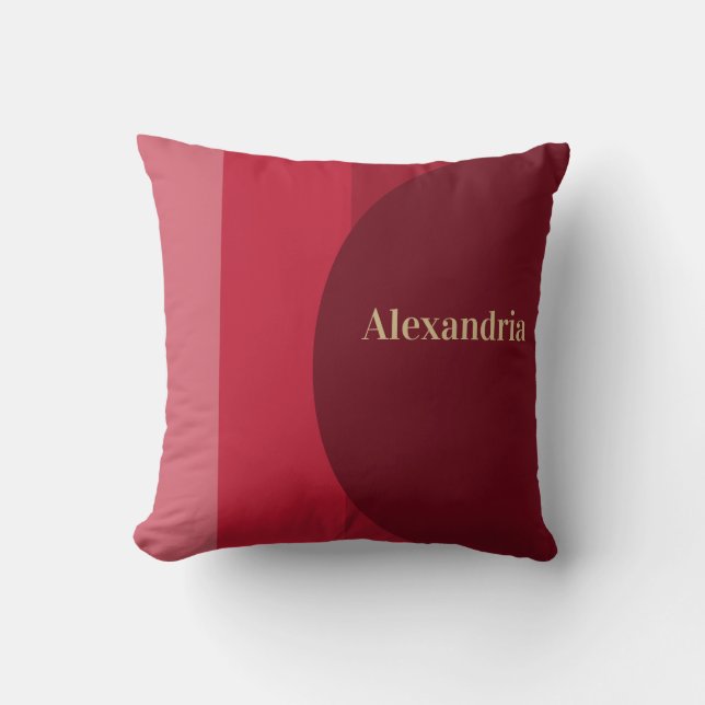 Personlig Retro Red burgundy Rand Kudde (Framsida)