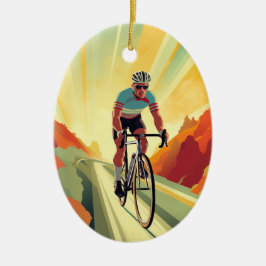 Personlig Retro Road Cyclist Bike jul Julgransprydnad Keramik