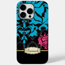 Personlig Retro Rosa Aqua Black och Guld