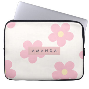 Personlig Retro Rosa Tusenskönsblomma Laptop Fodral