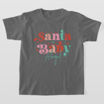 Personlig Retro Santa Baby Tshirt