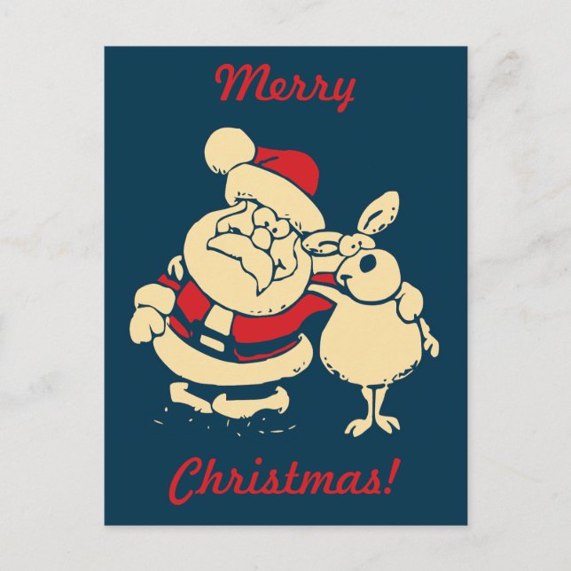 Personlig Retro Santa med meddelande (Framsida)