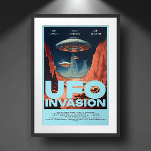 Personlig Retro Sci Fi UFO-film Poster