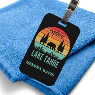 Personlig Retro Sjö Tahoe California Souvenir Bagagebricka