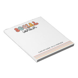 Personlig Retro Social Worker Anteckningsblock