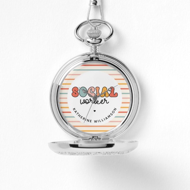 Personlig Retro Social Worker Armbandsur (Framsida)
