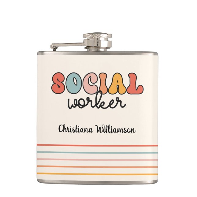 Personlig Retro Social Worker Fickplunta (Framsidan)