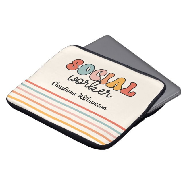Personlig Retro Social Worker Laptop Fodral (Framsida topp)