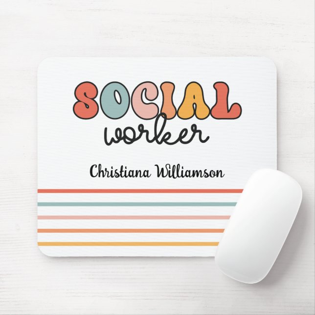 Personlig Retro Social Worker Musmatta (Med mus)
