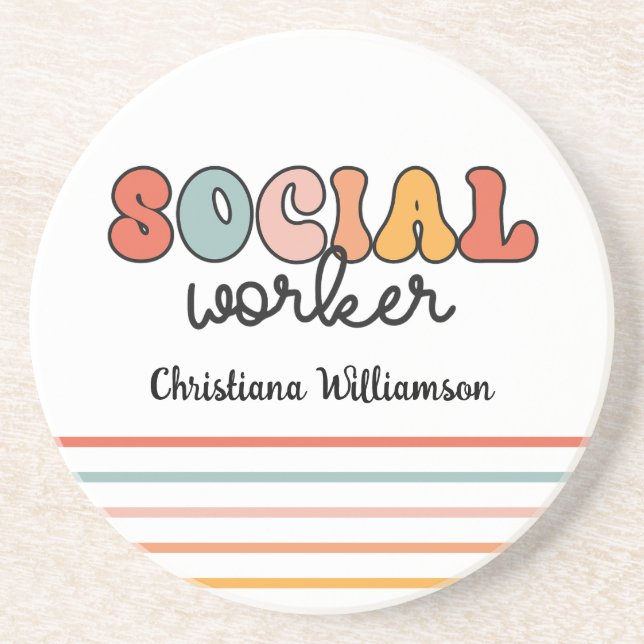 Personlig Retro Social Worker Underlägg (Framsidan)