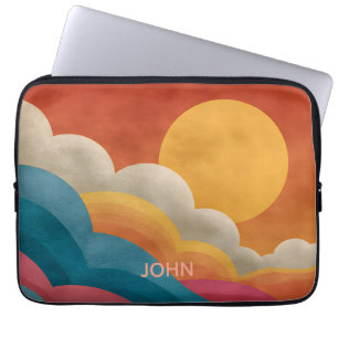 Personlig Retro Solnedgångs Laptopskydd   Anpassad